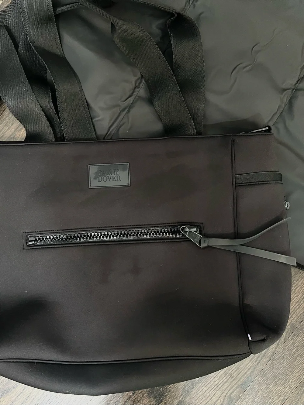 Dagne Dover Wade Diaper Tote Black Neoprene Baby Bag w/ Changing Pad